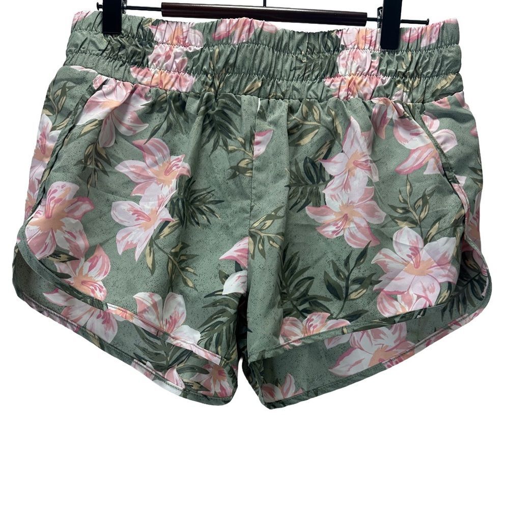 Fornia Green floral Running Shorts Size S